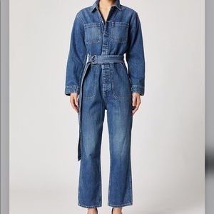 Hudson Los Angeles Tempt Denim Jean Crop Jumpsuit